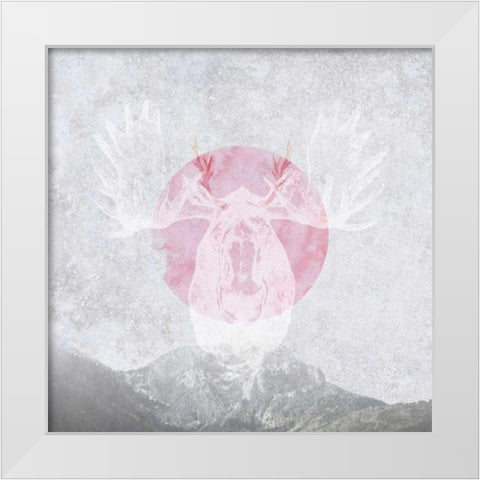 Moose 1 White Modern Wood Framed Art Print by Duncan-He, Louis