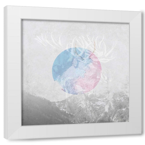 Moose 2 White Modern Wood Framed Art Print by Duncan-He, Louis