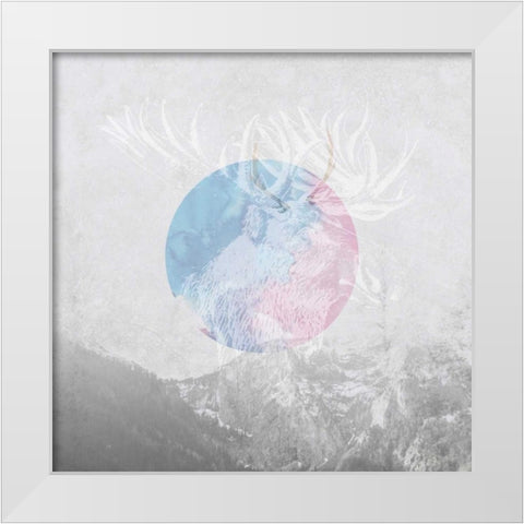 Moose 2 White Modern Wood Framed Art Print by Duncan-He, Louis