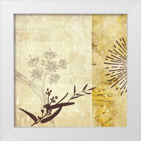 Golden Henna Breeze 1 White Modern Wood Framed Art Print by Duncan-He, Louis