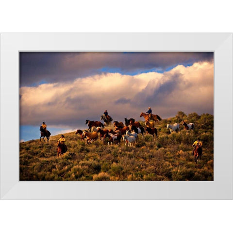 Chasing Thunder White Modern Wood Framed Art Print by Dearing, Lisa