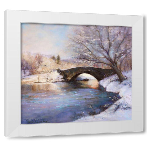 Central Park Bridge White Modern Wood Framed Art Print by Engelman, Esther
