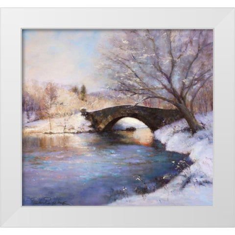 Central Park Bridge White Modern Wood Framed Art Print by Engelman, Esther