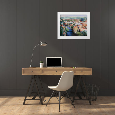 Mosaic White Modern Wood Framed Art Print by Engelman, Esther