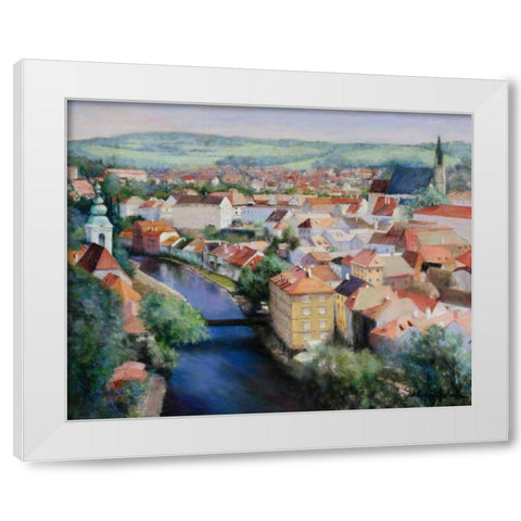 Mosaic White Modern Wood Framed Art Print by Engelman, Esther