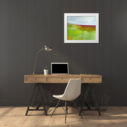 Dorset Green and Red White Modern Wood Framed Art Print by Engeln, Skadi