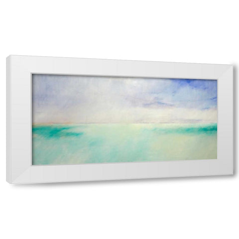 Green and Purple Sea and Sky White Modern Wood Framed Art Print by Engeln, Skadi