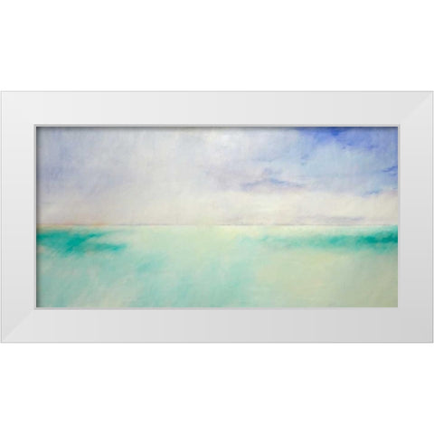 Green and Purple Sea and Sky White Modern Wood Framed Art Print by Engeln, Skadi