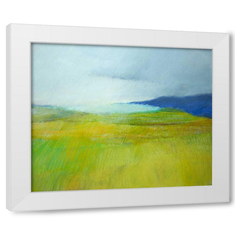 Landscape With Blue White Modern Wood Framed Art Print by Engeln, Skadi