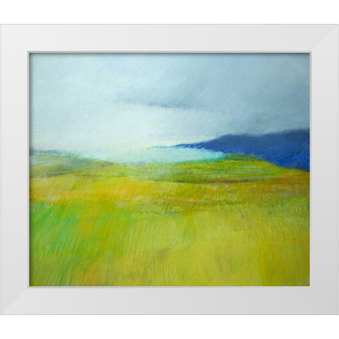 Landscape With Blue White Modern Wood Framed Art Print by Engeln, Skadi