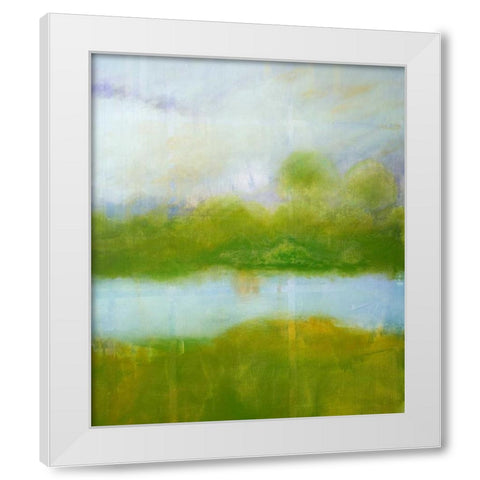 Purple and Green Landscape White Modern Wood Framed Art Print by Engeln, Skadi