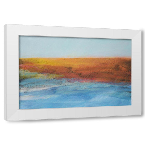 Sea and Red Land White Modern Wood Framed Art Print by Engeln, Skadi