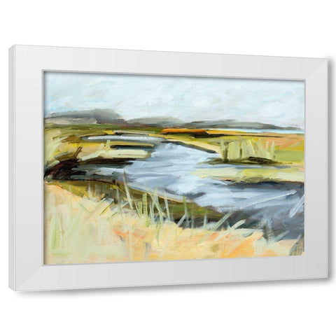 Big Indian Slough â€“ July White Modern Wood Framed Art Print by Ekstrand, Kris