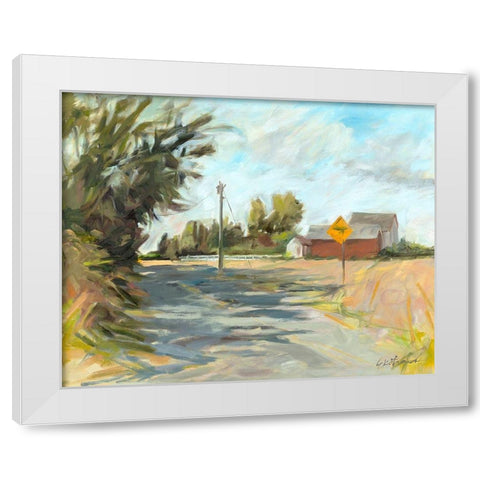 Dry Slough Road White Modern Wood Framed Art Print by Ekstrand, Kris