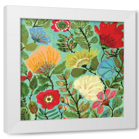 Freedom Garden White Modern Wood Framed Art Print by Fields, Karen