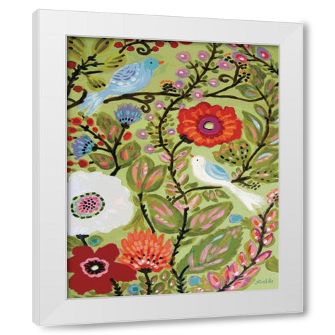 Peace Garden White Modern Wood Framed Art Print by Fields, Karen