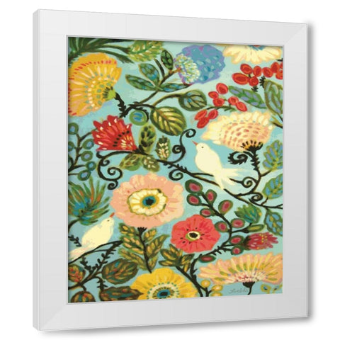 Sweet Cottage Garden White Modern Wood Framed Art Print by Fields, Karen