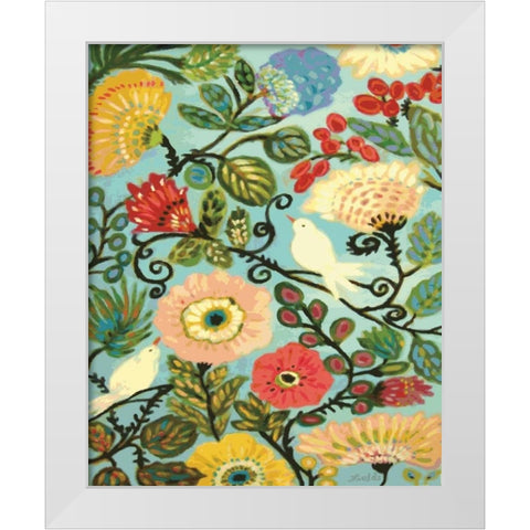 Sweet Cottage Garden White Modern Wood Framed Art Print by Fields, Karen