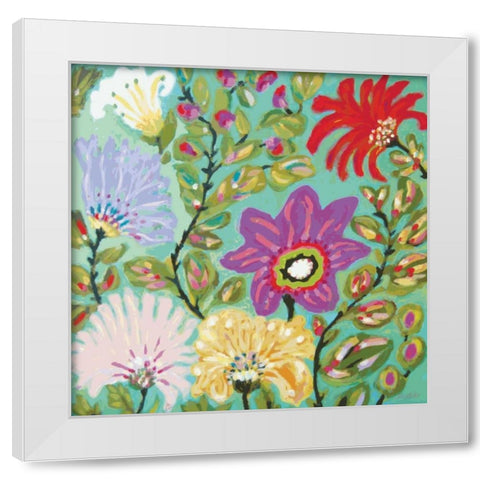 Liberty Garden White Modern Wood Framed Art Print by Fields, Karen