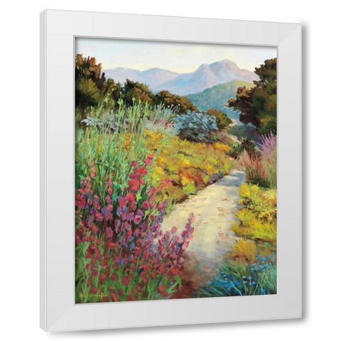Garden Path White Modern Wood Framed Art Print by Freudenstein, Ellie
