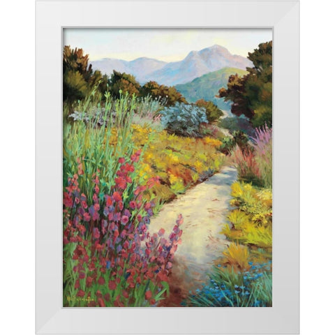 Garden Path White Modern Wood Framed Art Print by Freudenstein, Ellie