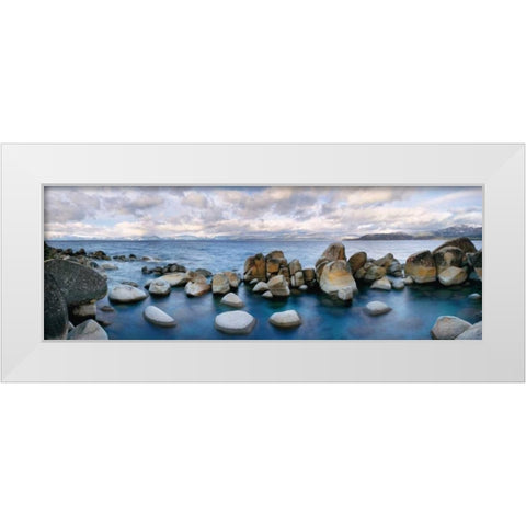 Sand Harbor White Modern Wood Framed Art Print by Foster, Christopher