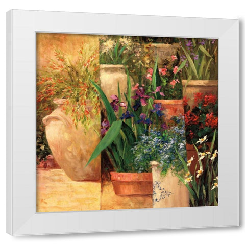 Flower Pots Left White Modern Wood Framed Art Print by Fronckowiak, Art