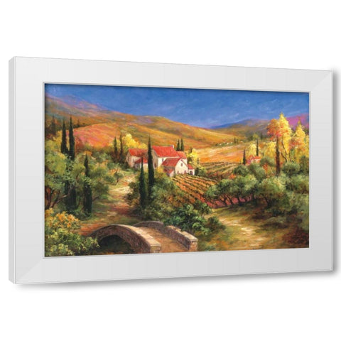 Tuscan Bridge White Modern Wood Framed Art Print by Fronckowiak, Art