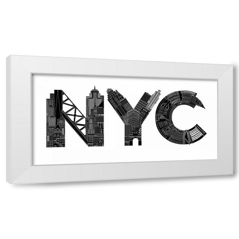 NYC White Modern Wood Framed Art Print by Farkas, Robert