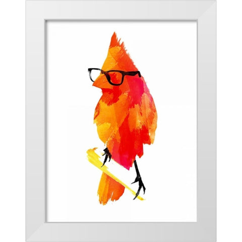 Punk Bird White Modern Wood Framed Art Print by Farkas, Robert