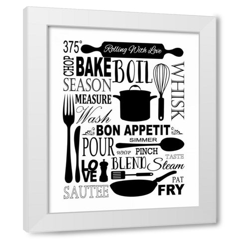 Culinary Love 1 White Modern Wood Framed Art Print by Fuqua, Leslie