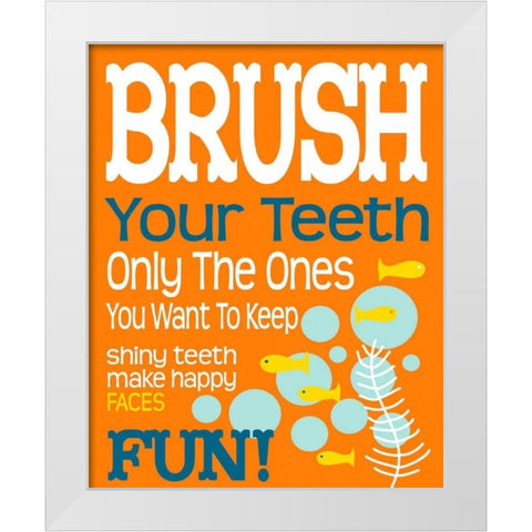 Ocean Bubble Friends 1 White Modern Wood Framed Art Print by Fuqua, Leslie