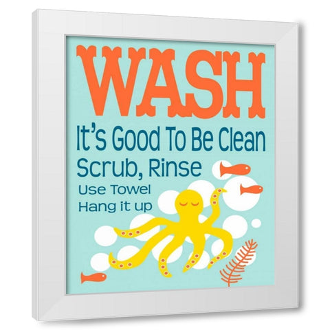 Ocean Bubble Friends 4 White Modern Wood Framed Art Print by Fuqua, Leslie