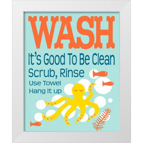 Ocean Bubble Friends 4 White Modern Wood Framed Art Print by Fuqua, Leslie