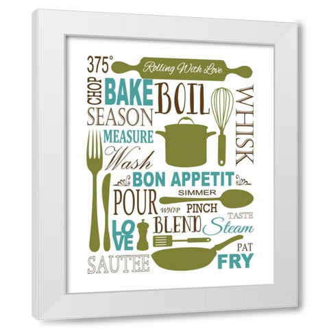 Culinary Love 1 White Modern Wood Framed Art Print by Fuqua, Leslie