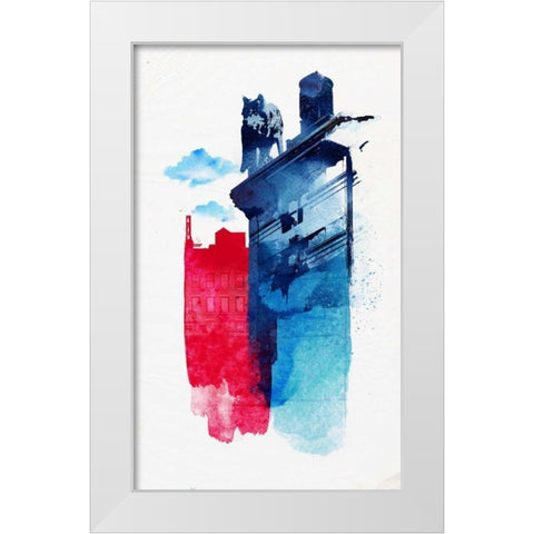 This Is My Town White Modern Wood Framed Art Print by Farkas, Robert