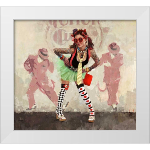 Devil or Angel? White Modern Wood Framed Art Print by Fitzpatrick, Michael