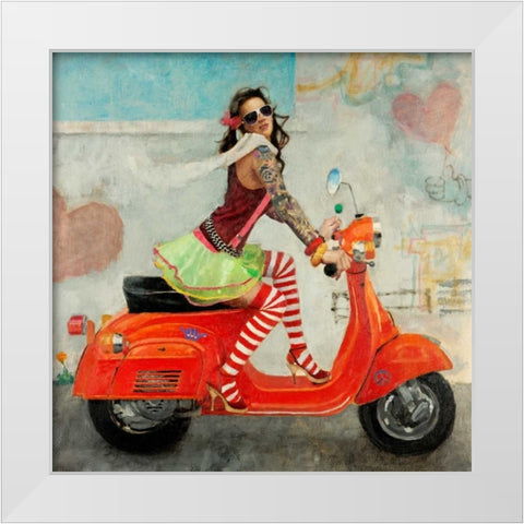 This Is How I Roll White Modern Wood Framed Art Print by Fitzpatrick, Michael