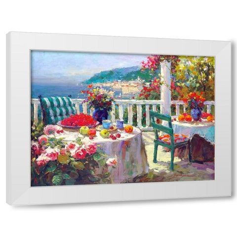 Terrace Brunch White Modern Wood Framed Art Print by Furtesen