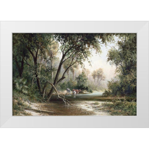 Forked Creek White Modern Wood Framed Art Print by Fronckowiak, Art