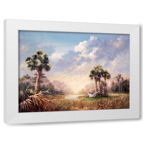 Golden Glades White Modern Wood Framed Art Print by Fronckowiak, Art