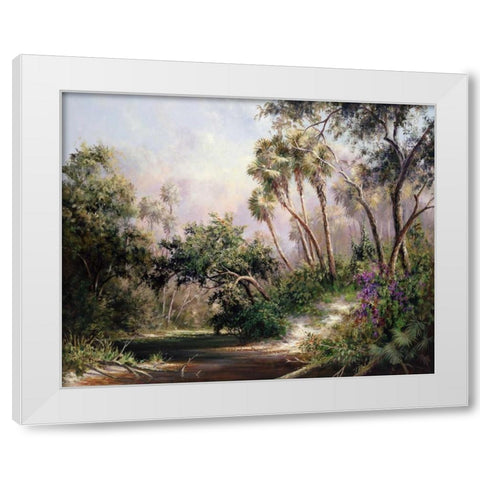 Myakka River Scene White Modern Wood Framed Art Print by Fronckowiak, Art