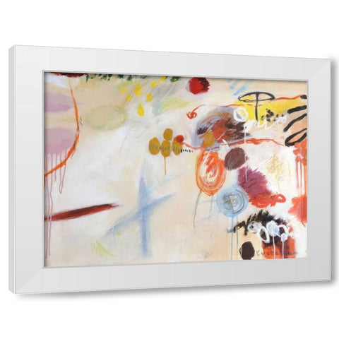 Catching Bubbles White Modern Wood Framed Art Print by Fischer, Kyoko