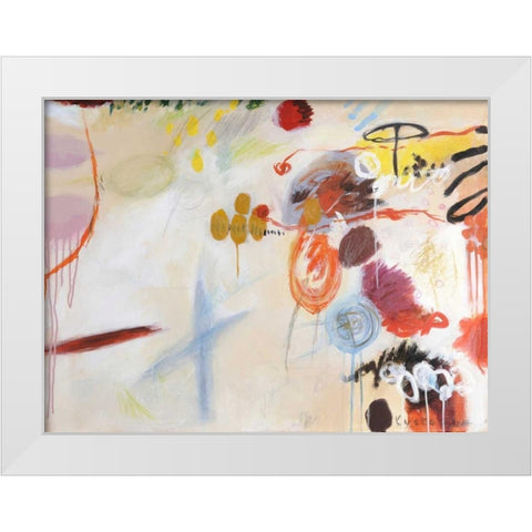 Catching Bubbles White Modern Wood Framed Art Print by Fischer, Kyoko