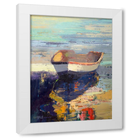 Blueglow White Modern Wood Framed Art Print by Forst, Beth A.