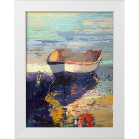 Blueglow White Modern Wood Framed Art Print by Forst, Beth A.