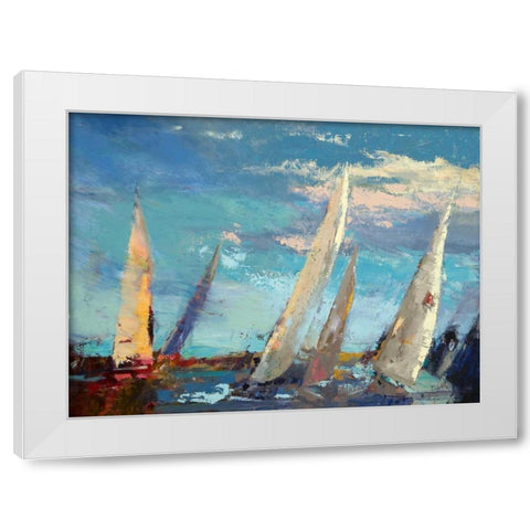 Magnificence White Modern Wood Framed Art Print by Forst, Beth A.