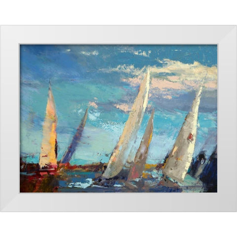 Magnificence White Modern Wood Framed Art Print by Forst, Beth A.