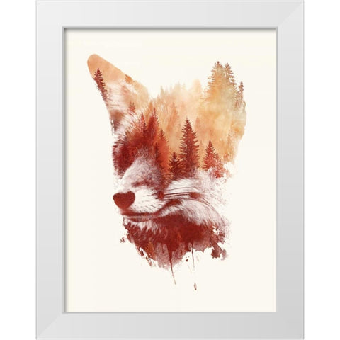 Blind Fox White Modern Wood Framed Art Print by Farkas, Robert