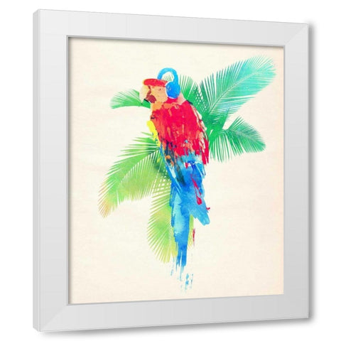 Tropical Party White Modern Wood Framed Art Print by Farkas, Robert
